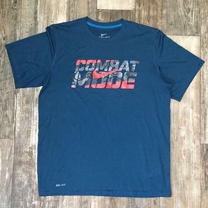 Nike dri-fit combat athletic T-shirt blue